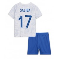 Frankreich William Saliba #17 Fußballbekleidung Auswärtstrikot Kinder WM 2022 Kurzarm (+ kurze hosen)